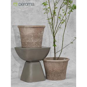 DEROMA帝罗马法式中古陶花盆浮雕覆古花盆粗陶手工抗冻抗裂室内外