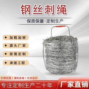 厂家供应刺绳铁丝围墙刺绳包塑刺绳围墙防爬铁蒺藜带刺铁丝刺丝线
