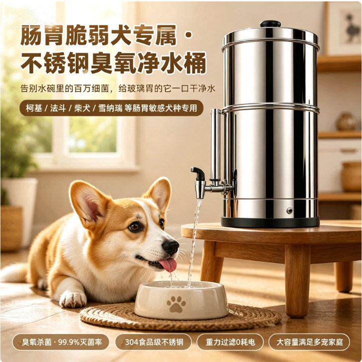 宠物直饮水净水器重力过滤臭氧杀菌饮水桶护肠胃净水设备