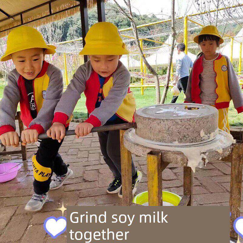 石磨家用磨盘老石磨蓝石石磨家用磨盘手工石磨家庭幼儿园体验教学