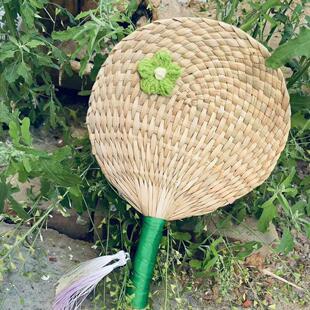 中国风2024新款圆蒲手工编织手摇蒲扇