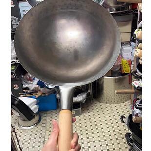 香港正品陈枝炒锅记精铁锅炒锅老式家用无涂层不沾锅燃气已开 锅