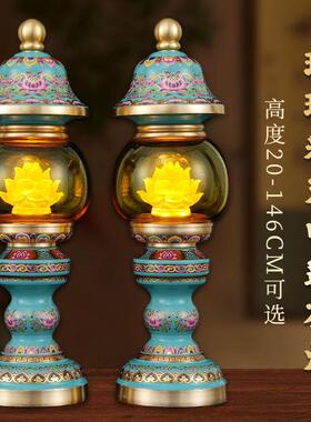2026新款充电led莲花灯长明灯家用佛堂供奉财神爷供佛灯佛前供灯