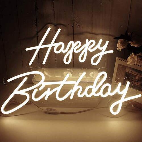 生日快乐LED灯牌happybirthday霓虹灯定制发光字母marryme求婚灯