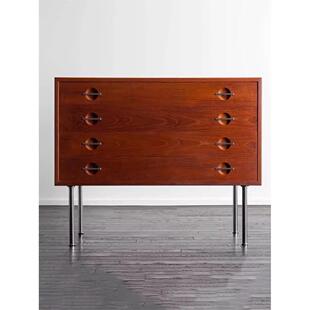 定制覆古四斗柜中古北欧风格斗柜抽屉收纳柜白蜡木柚木卧室储物柜