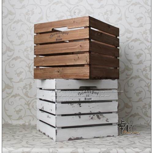 环保实木乡村覆古正方形收纳木箱家居整体橱柜装饰陈列展示整理收