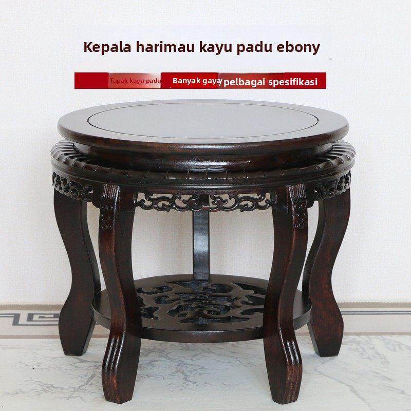 红木摆件底坐鱼缸花瓶底座实木圆形黑檀鸡翅虎头几花盆凳子小花架,住宅家具,花架/花几,淘宝优惠券,粉丝福利购,淘宝优惠卷