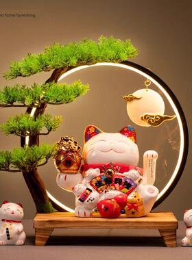 新中国风高端吉祥猫饰品店前台收银员自动挥手吉祥猫家居饰品