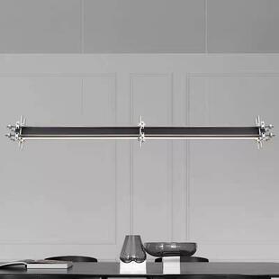 设计师餐厅一字吊灯覆古工业风咖啡店吧台灯创意办公室长条马扎灯