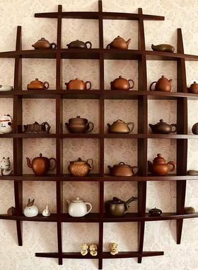 实木博古架壁挂式多宝阁古董架中式展示置物架墙上茶具架古董架
