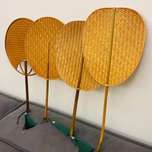 大漆芭蕉扇覆古青蓖扇手工竹编团扇子中式长柄竹制蒲扇夏季中式扇