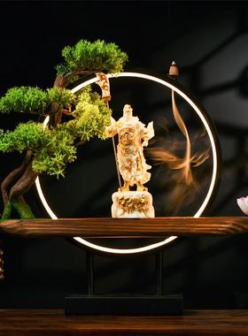 关公财神家用客厅招财办公桌摆件开业玄关收银台关羽关二爷神像