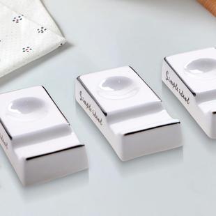 十个装 一品唐 家用骨瓷筷子架简约陶瓷筷架黑边线勺子托摆台筷托