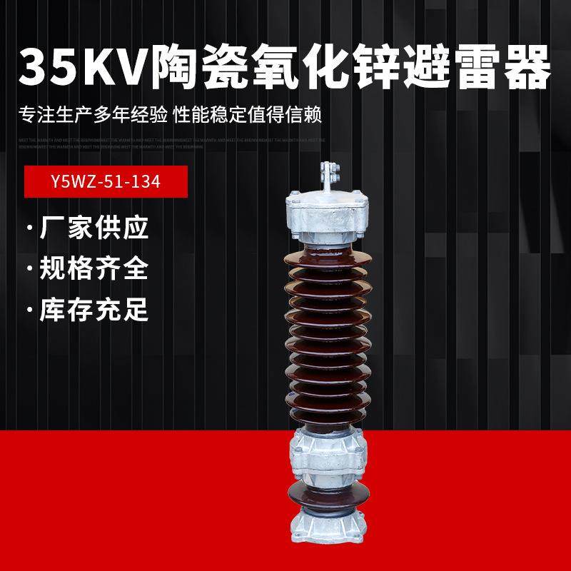 电站型35KV陶瓷氧化锌避雷器Y5WZ-51-134复合氧化锌避雷器瓷瓶