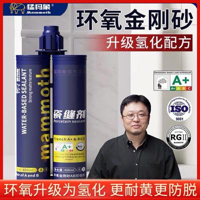 猛犸象氢化金刚砂室内室外防水改性聚脲柔光砖美缝剂瓶装环氧彩砂