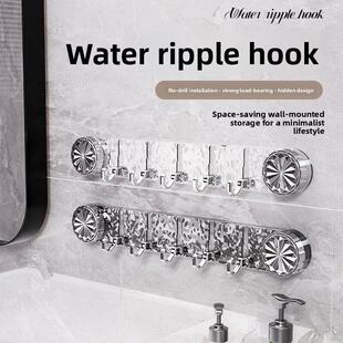 新型免打孔吸盘长排挂钩门后浴室墙存储挂钩货架五排无痕粘钩