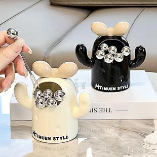 家用高级感甜品蛋糕小叉子轻奢创意不锈钢水果签收纳 .水果叉套装