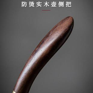 羊脂玉侧把壶陶瓷家用功夫茶具泡茶壶陶瓷手工木柄壶厂家LOGO