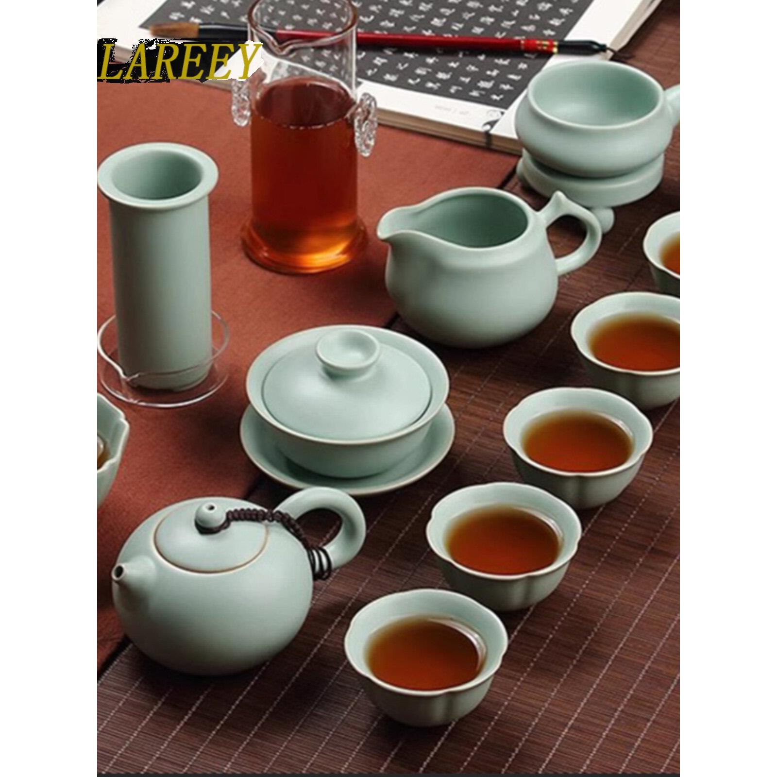 拉利汝窑功夫茶具家庭客厅景德镇陶瓷盖碗茶壶茶具办公会议