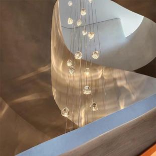 2025新款楼梯吊灯别墅挑空客厅高端大吊灯loft覆式旋转楼梯专用灯