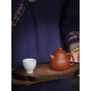原矿生砂朱泥紫砂壶孟臣文旦壶小品单壶家用泡茶壶手工壶中式茶具