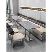 工业风不锈钢桌椅卡座沙发组合火锅店麻辣烫烧烤店桌椅餐饮商用