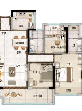 在线看房屋缺角分析房子户型图办公室住房装修桃木葫芦串装饰摆件