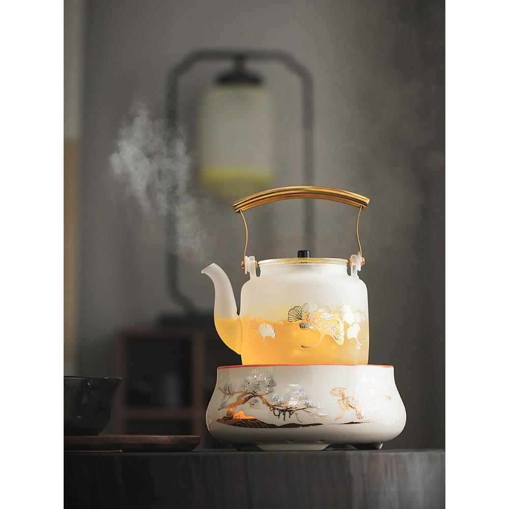 2025新型玻璃茶锅、水壶、蒸茶壶、耐高温电陶瓷炉专用小保健花茶