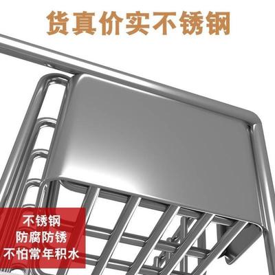 厨房不锈钢台面沥水篮碗碟置物架带筷子笼带接水盘盘子收纳架家用