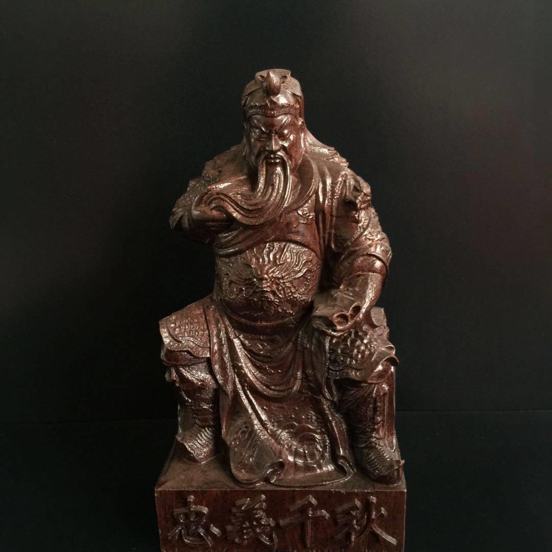 越南沉香木雕摆件忠义千秋武财神家居神像关公佛像木质雕刻工艺品