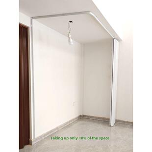 Pvc折叠门开放式厨房隔断门气体验收临时简易塑料l型直角推拉门