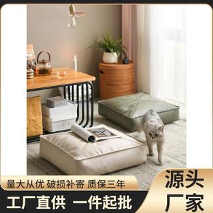 榻榻米飘窗家用客厅懒人沙发垫 蒲团坐垫地上地板打坐坐墩皮革日式