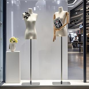韩版平肩直角肩锁骨平胸模特道具女半全身服装店假人偶模特展示架
