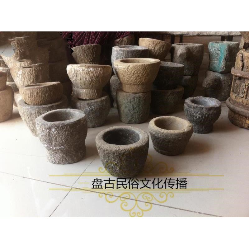 怀旧老石碗 老石臼创意性烟灰缸小青石花盆 石雕小石头槽子老物件