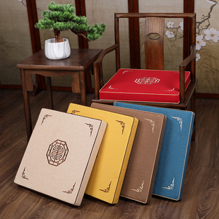 红木沙发椅l子坐垫家用实木绣花棉麻餐椅圈椅座垫茶椅垫凳 新中式