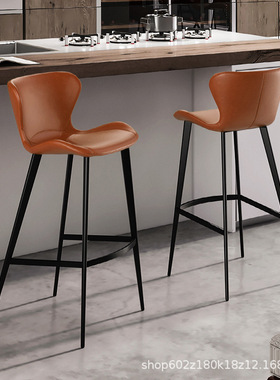 吧台椅白色奶油风高脚凳吧台凳轻奢家用高级酒吧高脚岛台椅7181