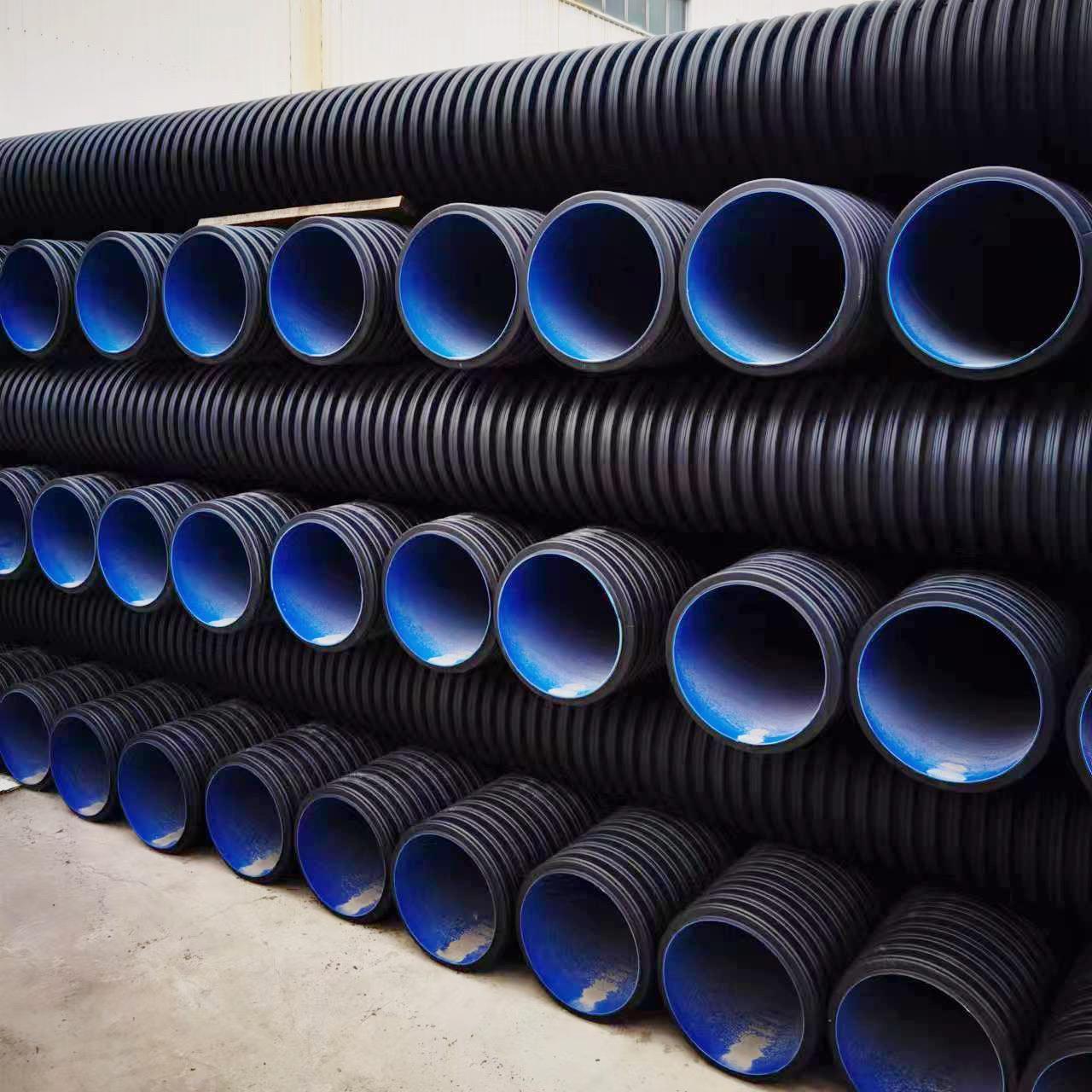定制PE波纹管300双壁波纹管市政建设工程排污管道hdpe双壁波纹管