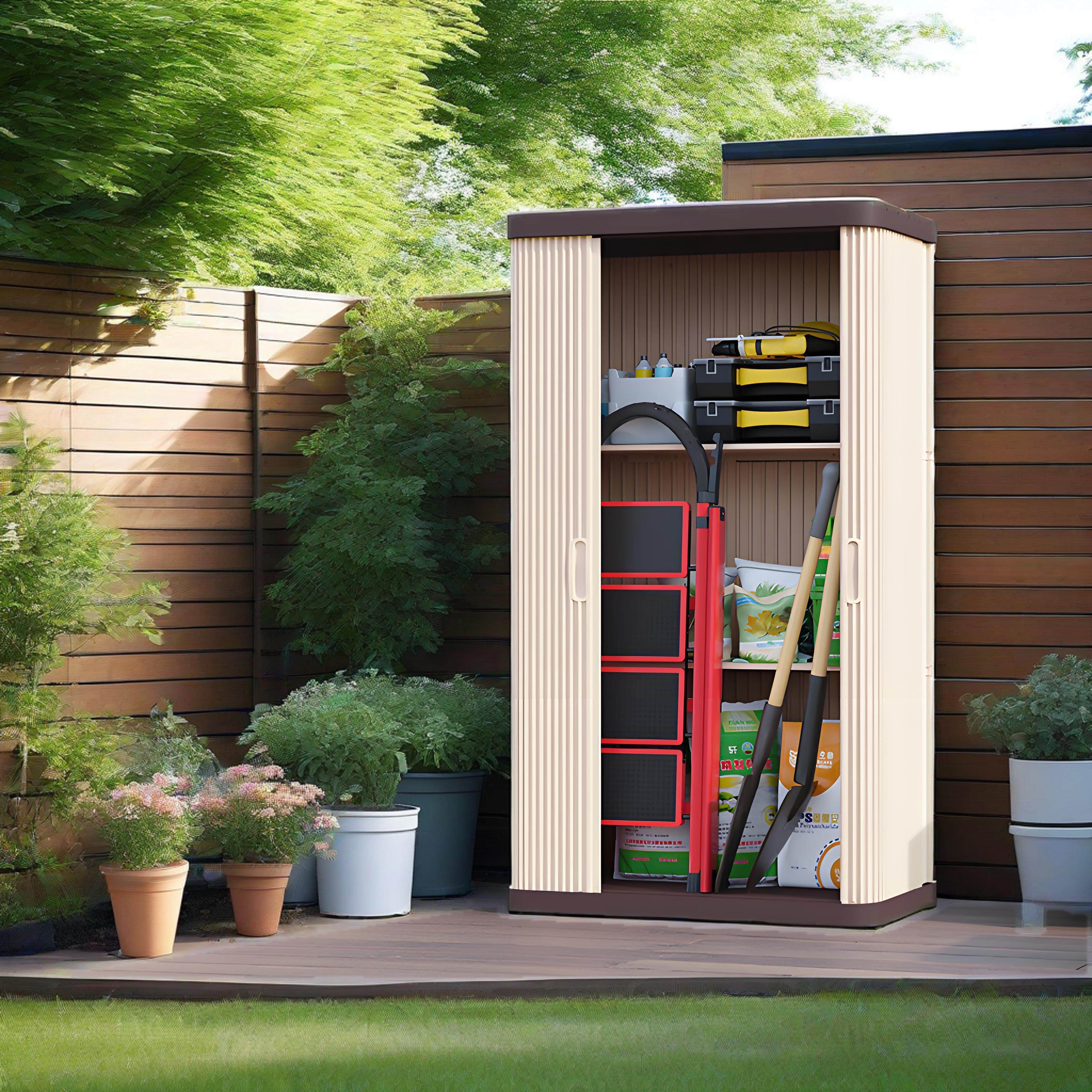 阳台收纳柜花园庭院防水防晒杂物柜室外整理工具置物柜户外储物柜,收纳整理,收纳柜,淘宝优惠券,粉丝福利购,淘宝优惠卷