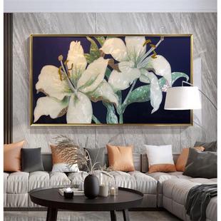 珐琅彩装饰画客厅背景餐厅简约现代手绘挂画卧室房间镶钻立体壁画