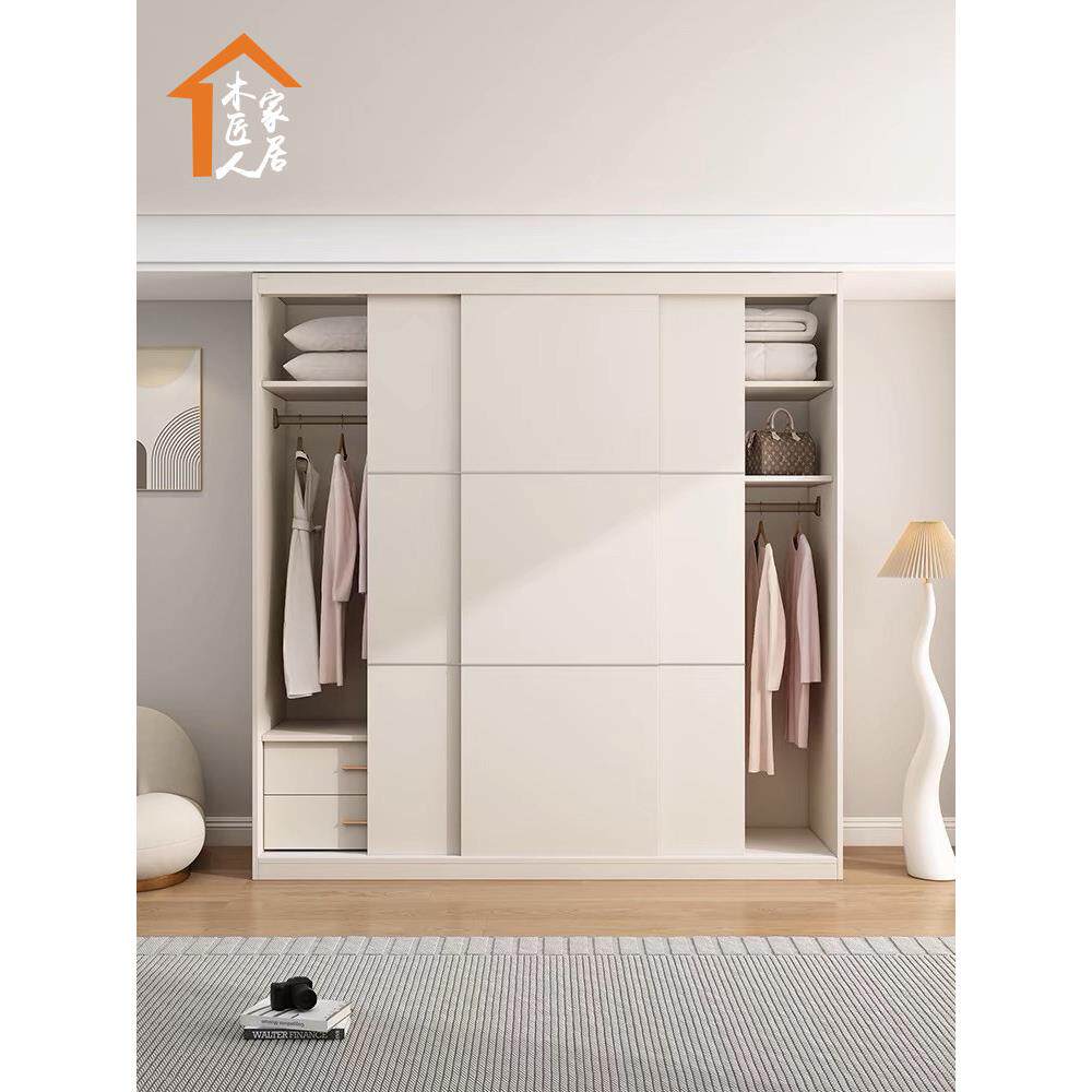 新款衣柜移门推拉门衣柜现代简约卧室趟门衣橱白色定制尺寸大衣柜