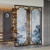 俊翔屏风隔断客厅现代极简主义餐厅新中国风定制入口门廊切割格栅