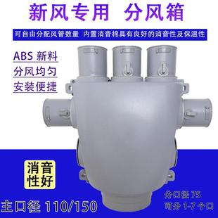 新风系统分风箱pe管道分支器顶送风金属分风箱ABS 一分六 一分十