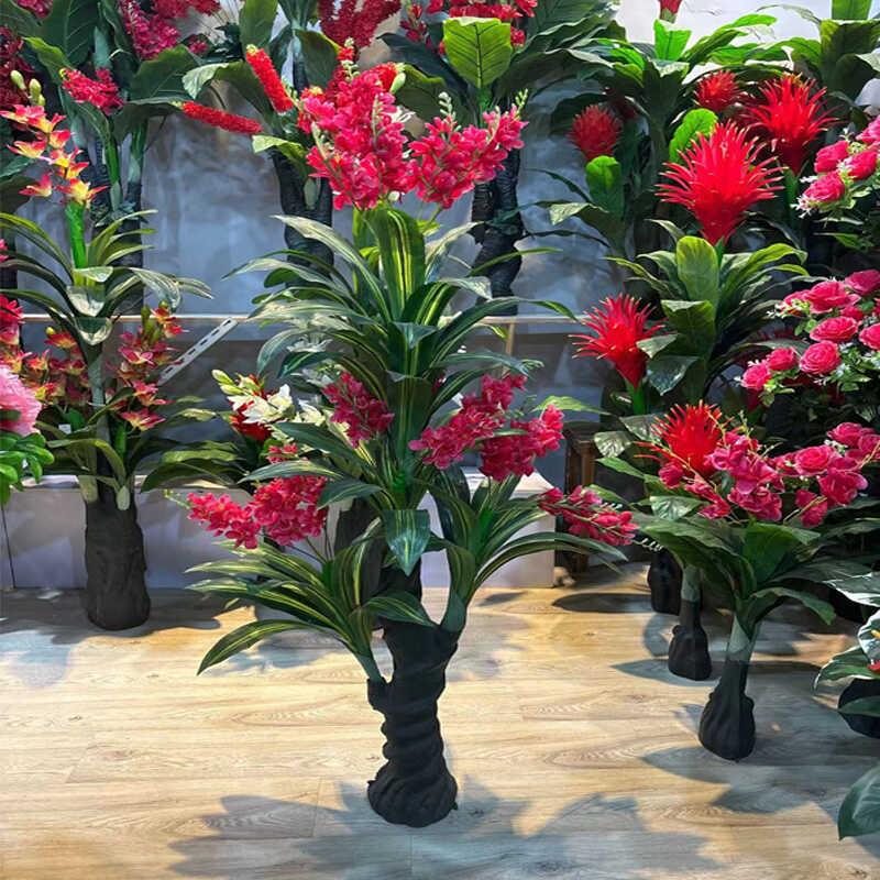 假树蝴蝶兰花鸿运当头彷真植物落地盆栽大型客厅盆景假花树塑料花