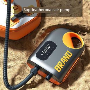 电动高压充气泵锂电池橡皮艇车载12v冲锋舟浆板皮画艇船无线冲气