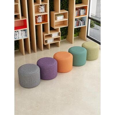 现代简约软包圆墩凳布艺圆凳网红板凳矮凳脚踏门口换鞋凳坐墩子