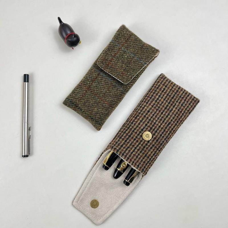布邑覆古哈里斯格纹粗花呢笔袋三支装钢笔袋羊毛呢笔套可携式笔包,文具电教/文化用品/商务用品,笔袋,淘宝优惠券,粉丝福利购,淘宝优惠卷