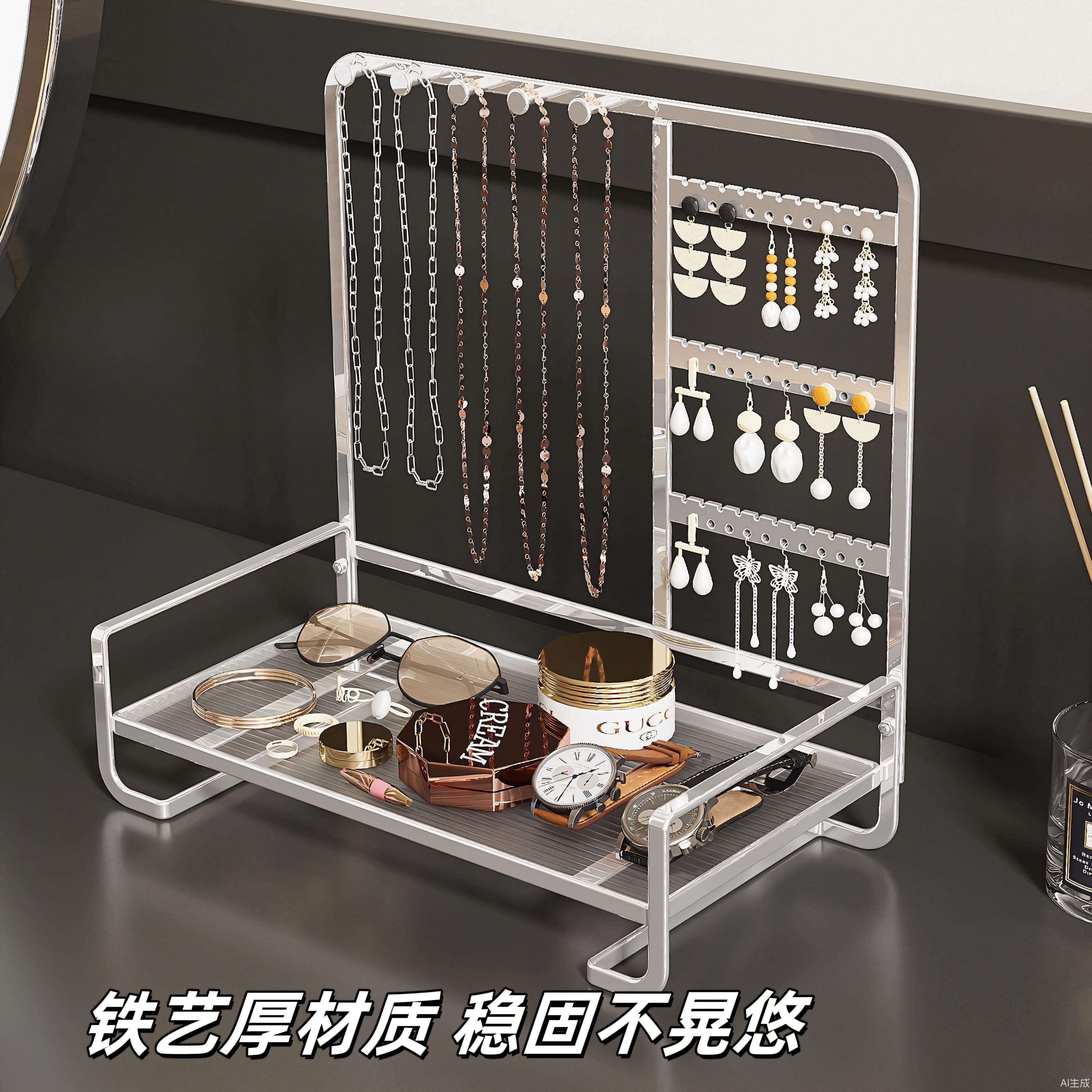 饰品展示架首饰收纳架项链手串架子铁艺戒指托盘耳坠耳环挂架收纳