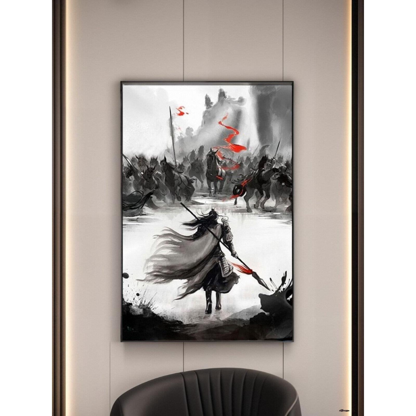 《三国五虎图》，水墨画，壁画，常山赵志龙，古风挂画，2024年新