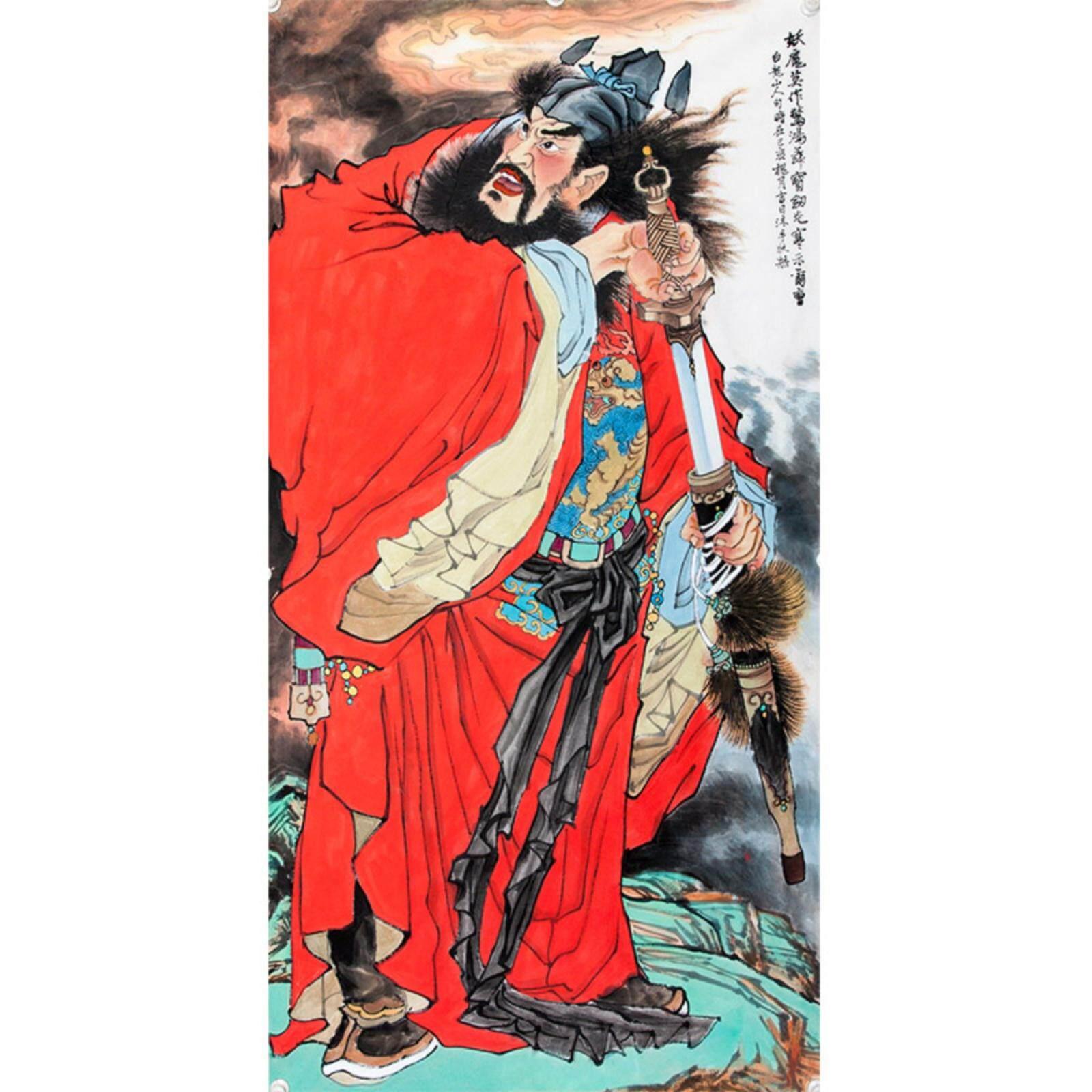 手绘直销中国画朱砂钟馗画像祈福送平安无框中式手工绘制玄关挂画