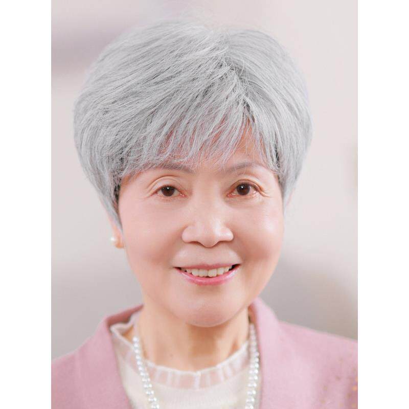 老人奶奶花白色假发全头套人造头发女士秃顶薄自然舒适白色全头发